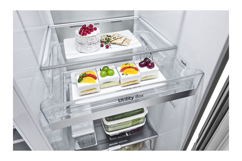 LG GSXV91PZAE frigorifero side-by-side Libera installazione 635 L E Nero, Acciaio inossidabile