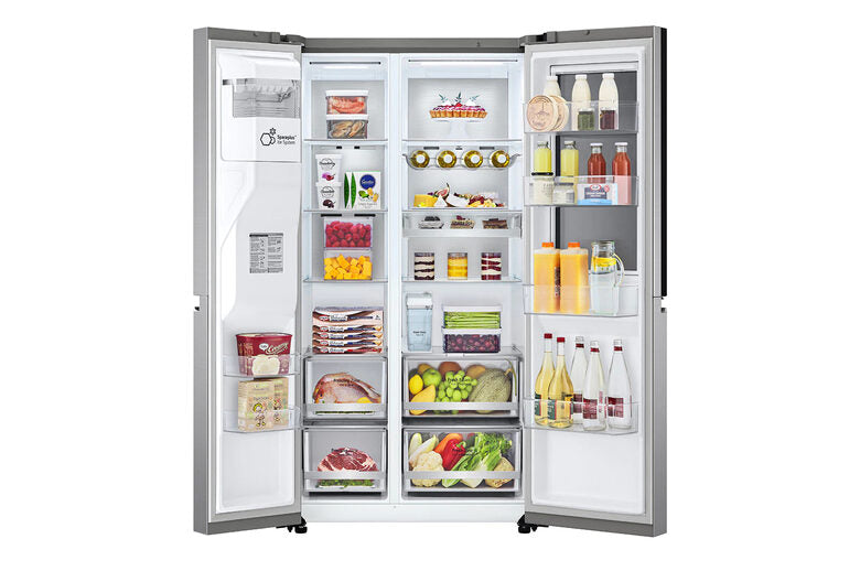 LG GSXV91PZAE frigorifero side-by-side Libera installazione 635 L E Nero, Acciaio inossidabile