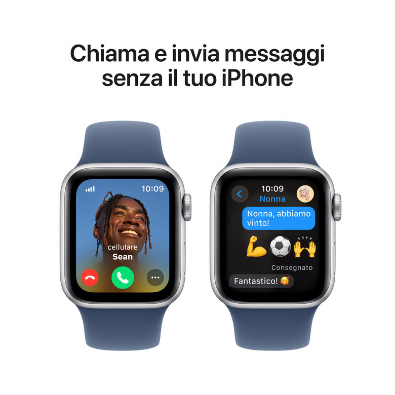 Apple Watch SE GPS + Cellular 40mm Cassa in Alluminio Color Argento con Denim Sport Band - S/M