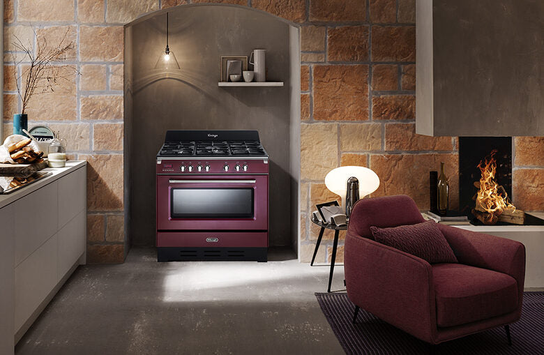 De’Longhi MEM 965 RA ED cucina Elettrico Gas Acciaio inox, Bordeaux