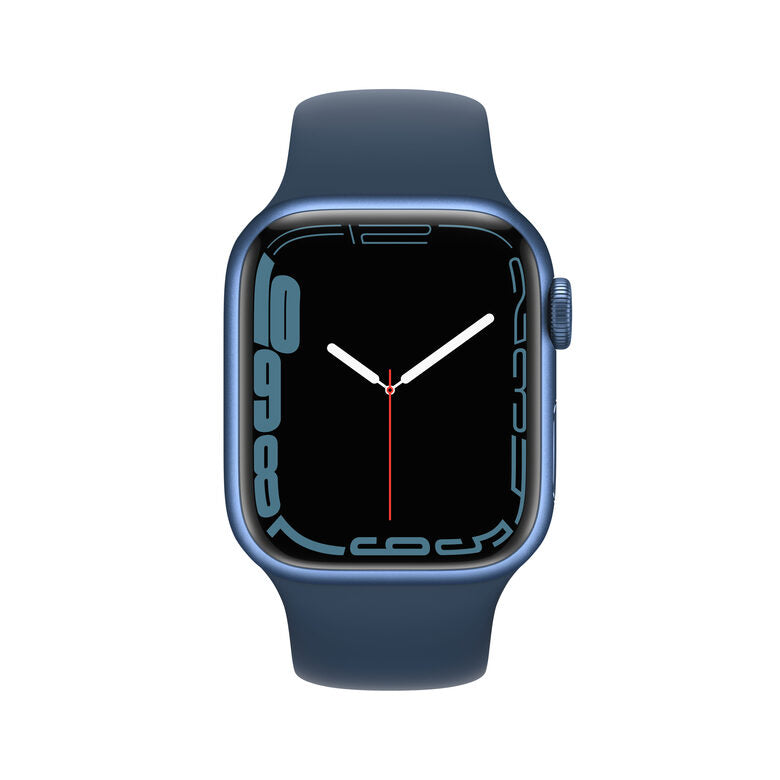 Apple Watch Series 7 GPS, 41mm Cassa in Alluminio Blu con Cinturino Sport Azzurro