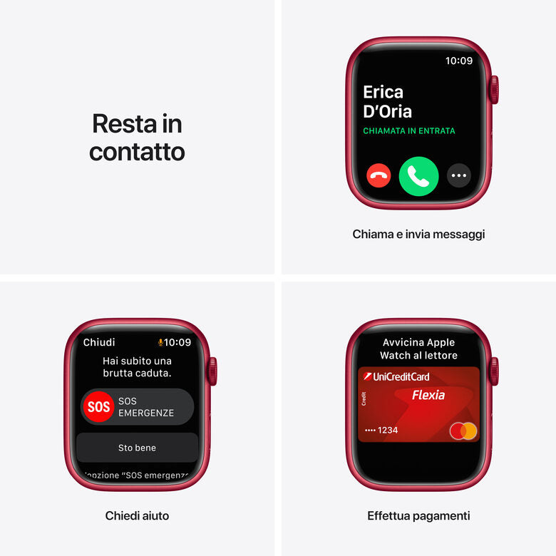 Apple Watch Series 7 GPS, 45mm (PRODUCT)RED Cassa in Alluminio con Sport Band (PRODUCT)RED