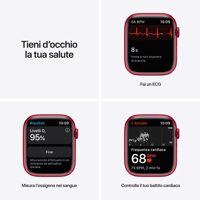 Apple Watch Series 7 GPS + Cellular, 45mm (PRODUCT)RED Cassa in Alluminio con Sport Band (PRODUCT)RED