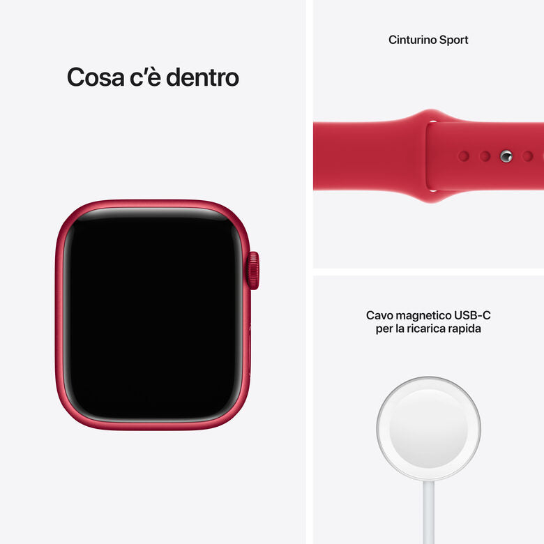 Apple Watch Series 7 GPS + Cellular, 45mm (PRODUCT)RED Cassa in Alluminio con Sport Band (PRODUCT)RED