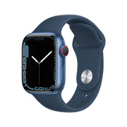 Apple Watch Series 7 GPS + Cellular, 41mm Cassa in Alluminio Blu con Cinturino Sport Azzurro