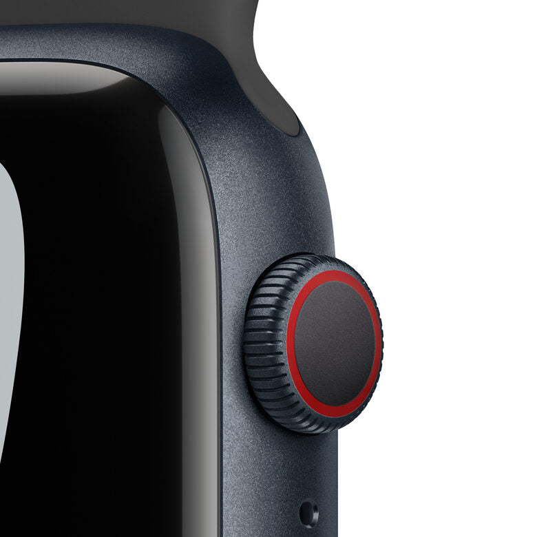 Apple Watch Nike Series 7 GPS + Cellular, 45mm Cassa in Alluminio Mezzanotte con Cinturino Sport Antracite/Nero