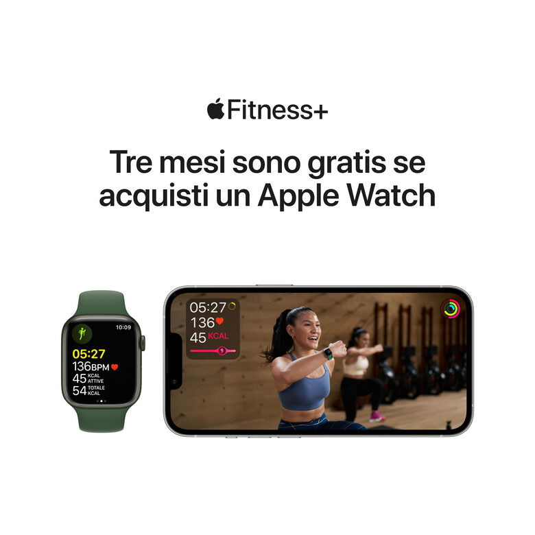 Apple Watch Series 7 GPS + Cellular, 41mm Cassa in Alluminio Mezzanotte con Mezzanotte Cinturino Sport -