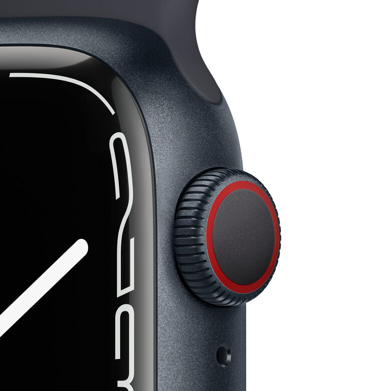 Apple Watch Series 7 GPS + Cellular, 41mm Cassa in Alluminio Mezzanotte con Mezzanotte Cinturino Sport -