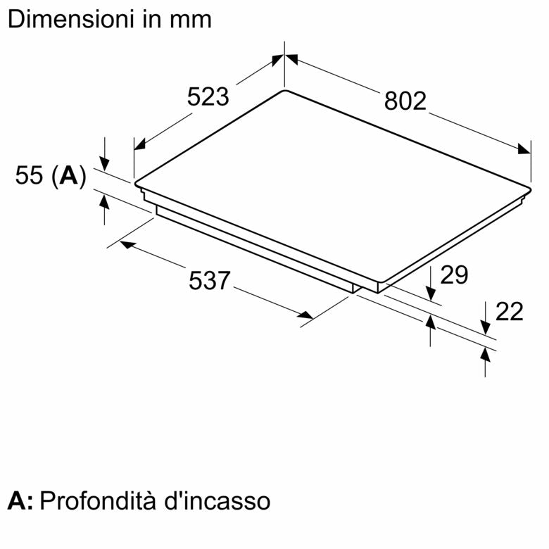 Bosch Serie 6 PVS845HB1E piano cottura Nero Da incasso 80 cm Piano cottura a induzione 4 Fornello(i)