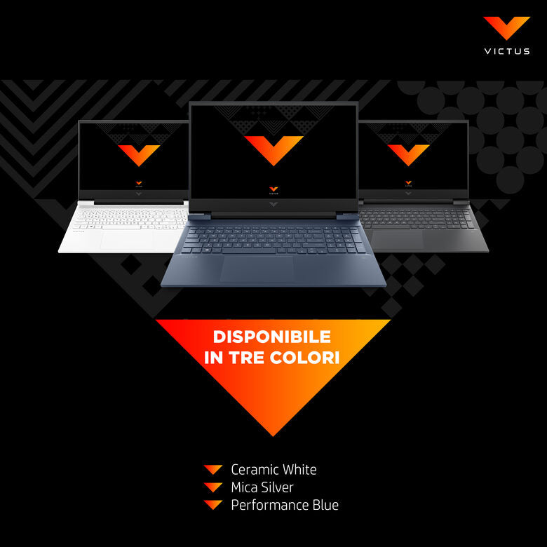 Victus by HP 16-e0022nl 5800H Computer portatile 40,9 cm (16.1") Full HD AMD Ryzen™ 7 16 GB DDR4-SDRAM 512 GB SSD NVIDIA GeForce RTX 3050 Ti Wi-Fi 6 (802.11ax) Windows 11 Home Argento