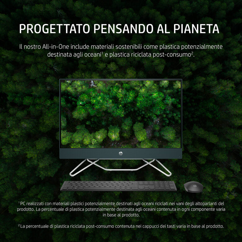 HP 24 -cb0008nl AMD Ryzen™ 3 5300U 60,5 cm (23.8") 1920 x 1080 Pixel PC All-in-one 8 GB DDR4-SDRAM 256 GB SSD Windows 11 Home Wi-Fi 5 (802.11ac) Bianco