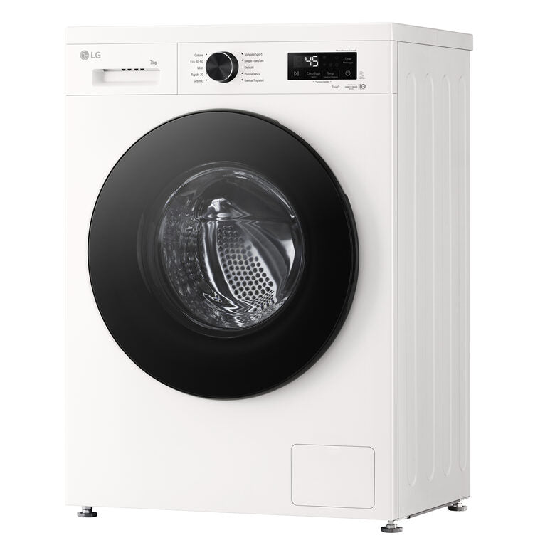 LG F2NX10S7NWB Lavatrice A Libera Installazione 7 Kg, 1200 Giri, Motore Direct Drive Inverter, Filtro Ispezionabile, Classe A, Bianco