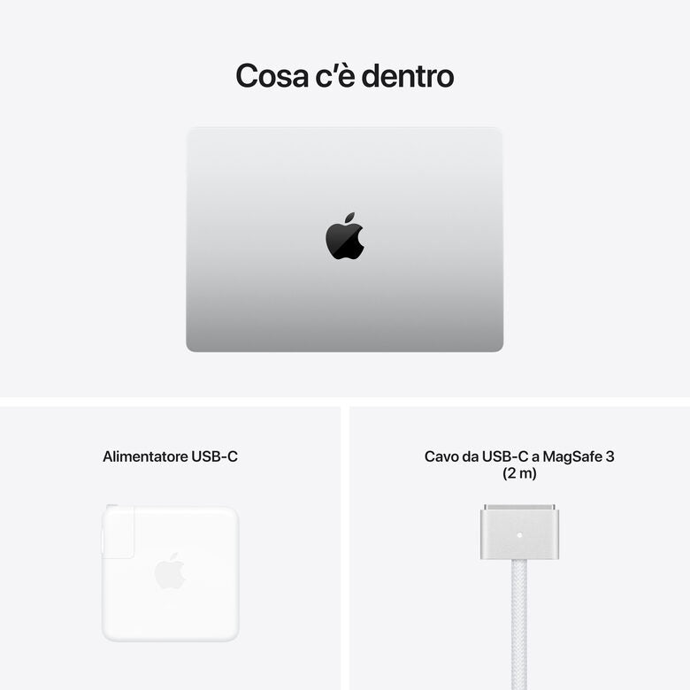 Apple MacBook Pro 14" chip M1 Pro 8‑core CPU 14‑core GPU 512GB SSD Argento