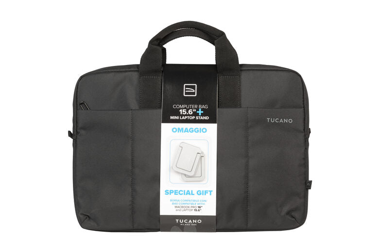 Tucano Zona borsa per notebook 39,6 cm (15.6") Valigetta ventiquattrore Alluminio, Nero