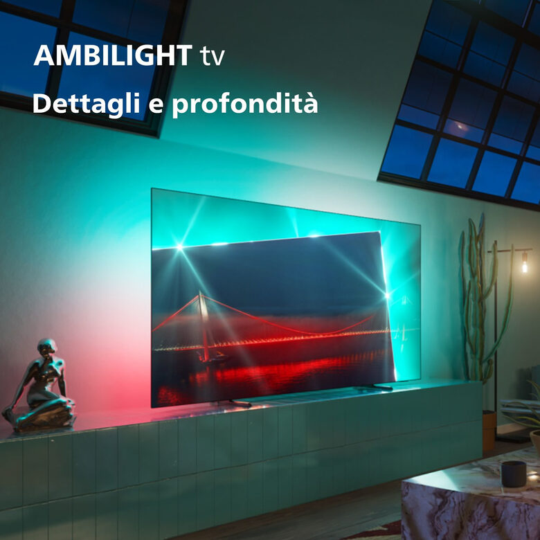 Philips Ambilight TV OLED 718 48“ 4K UHD Dolby Vision e Dolby Atmos Google TV