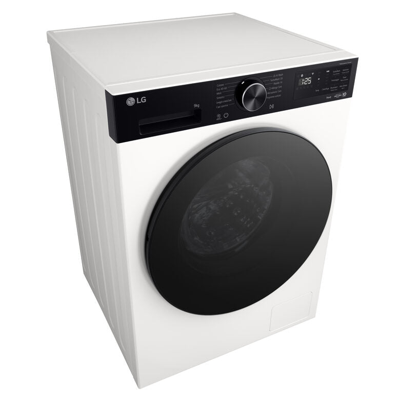 LG F4NX5009THB Lavatrice Slim A Libera Installazione 9 Kg, AI Intelligente, 1400 Giri, Classe A-40%, Ivory White/nero