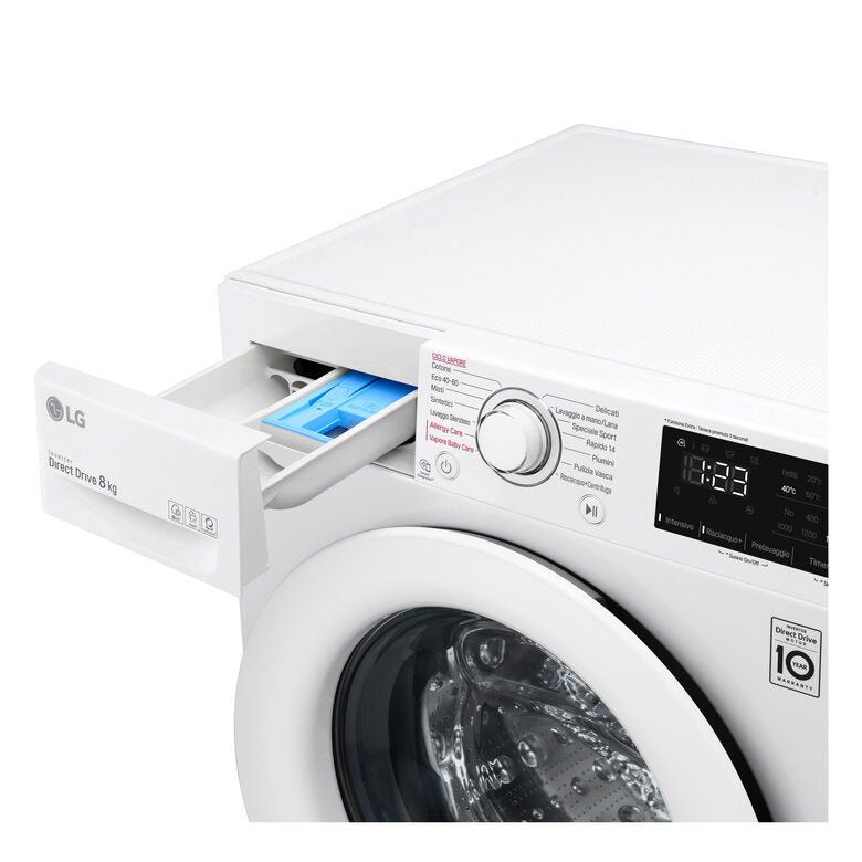 LG F4WV308S3B Lavatrice Intelligente AIDD 8kg Vapore 1400 Giri/min Carica frontale Classe B