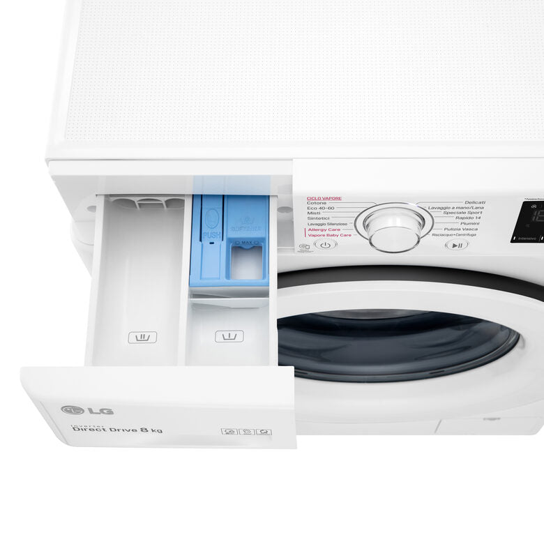 LG F4WV308S3B Lavatrice Intelligente AIDD 8kg Vapore 1400 Giri/min Carica frontale Classe B