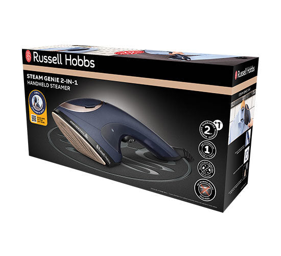 Russell Hobbs 28370-56 stiratrice a vapore Vapore per indumenti portatile 0,15 L 1700 W Blu, Oro