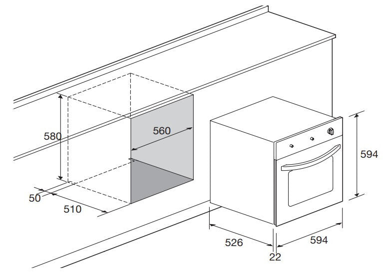 Lofra FDS66GE forno 60 L A Nero, Stainless steel