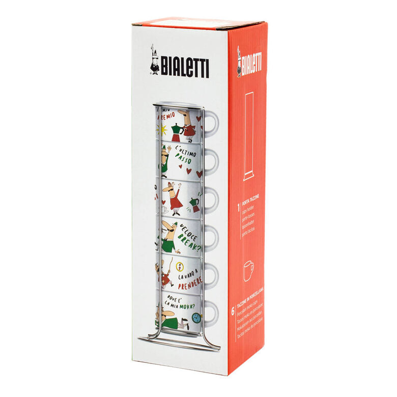 Bialetti L'Omino Italiano tazza Multicolore Espresso 6 pz