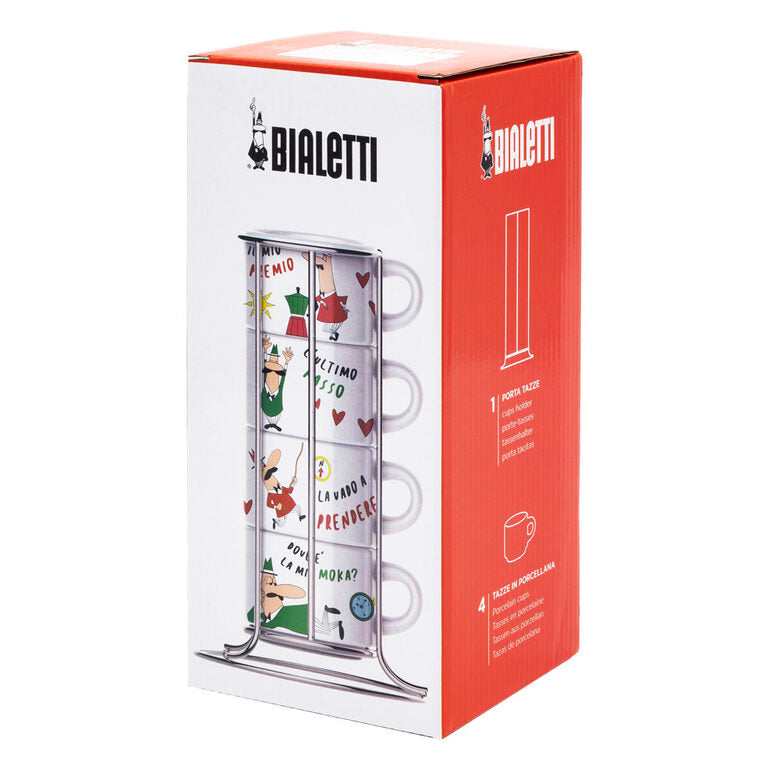 Bialetti L'Omino Italiano tazza Multicolore Cappuccino 4 pz