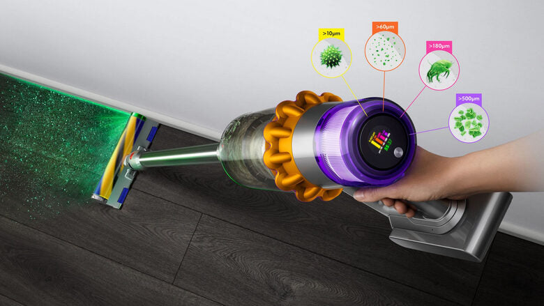 Dyson V15 Detect Absolute aspirapolvere senza filo Nichel/Giallo