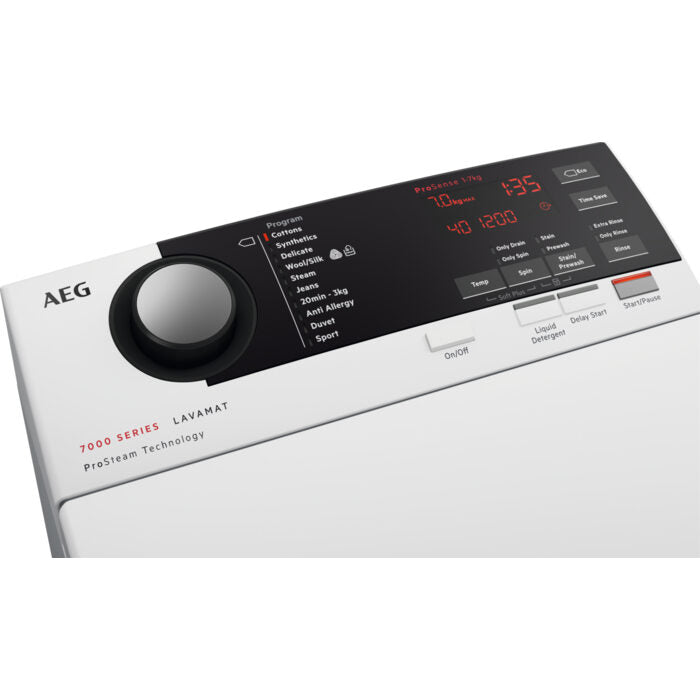 AEG L7TBE734 lavatrice Caricamento dall'alto 7 kg 1151 Giri/min C Bianco