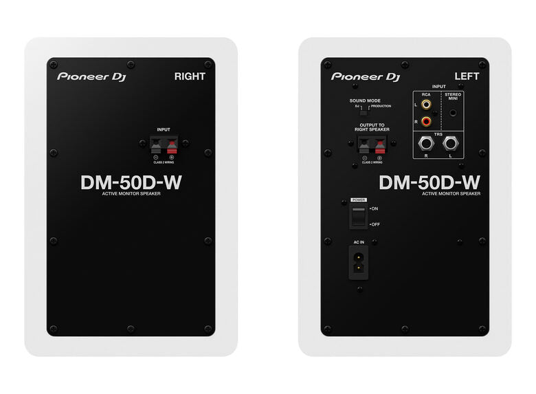 Pioneer DJ DM-50D 2-vie Bianco Cablato 50 W