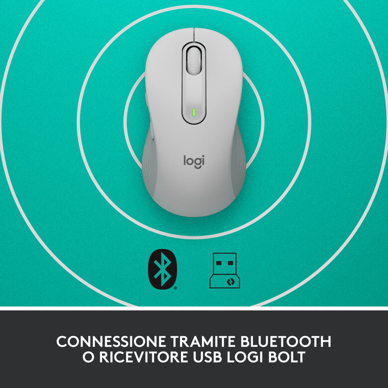 Logitech Signature M650 mouse Mano destra RF senza fili + Bluetooth Ottico 4000 DPI