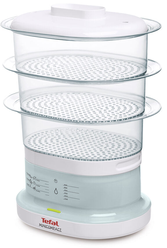 Tefal Minicompact pentola a vapore 3 cestello/i 650 W Trasparente, Bianco