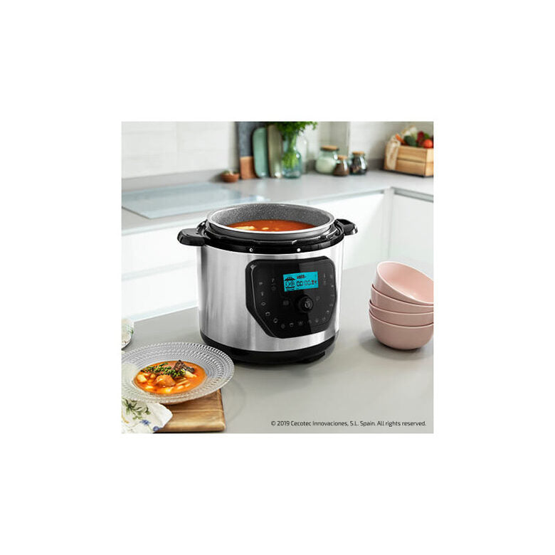 Cecotec Olla GM H Deluxe 6 L Pentola Nero, Acciaio inossidabile