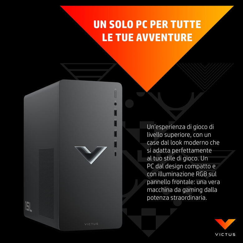 Victus by HP 15L Gaming Desktop TG02-0091nl PC Intel® Core™ i7 i7-12700F 16 GB DDR4-SDRAM 512 GB SSD NVIDIA GeForce RTX 3060 Ti Windows 11 Home Tower Nero