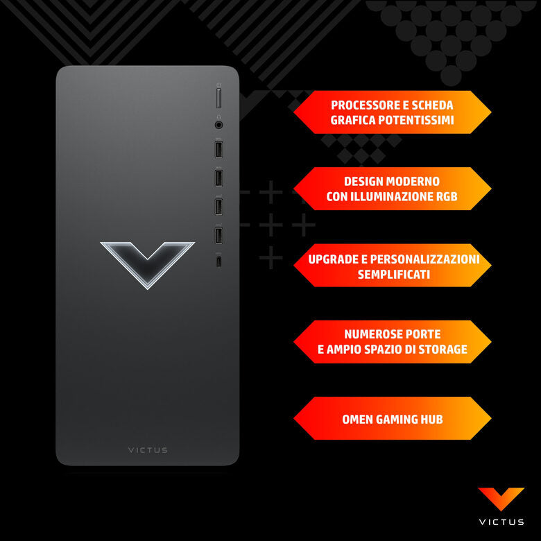 Victus by HP 15L Gaming Desktop TG02-0091nl PC Intel® Core™ i7 i7-12700F 16 GB DDR4-SDRAM 512 GB SSD NVIDIA GeForce RTX 3060 Ti Windows 11 Home Tower Nero
