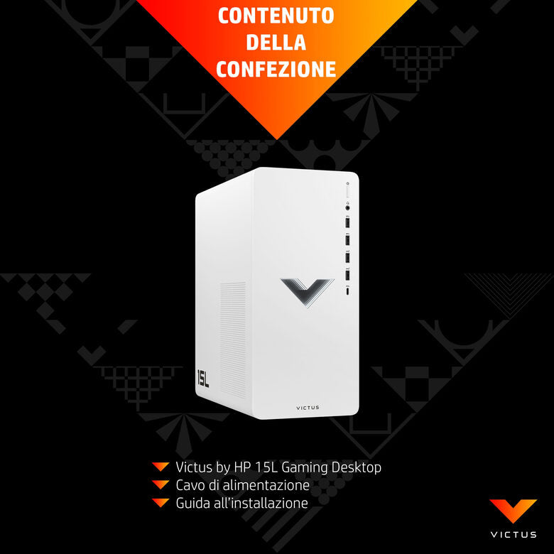 Victus by HP 15L Gaming Desktop TG02-0091nl PC Intel® Core™ i7 i7-12700F 16 GB DDR4-SDRAM 512 GB SSD NVIDIA GeForce RTX 3060 Ti Windows 11 Home Tower Nero