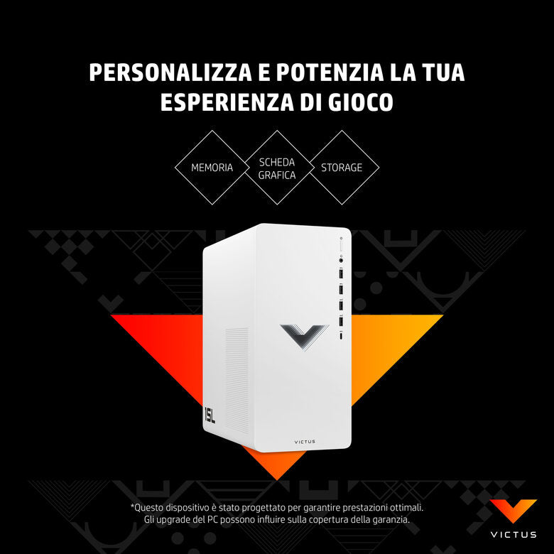 Victus by HP 15L Gaming Desktop TG02-0091nl PC Intel® Core™ i7 i7-12700F 16 GB DDR4-SDRAM 512 GB SSD NVIDIA GeForce RTX 3060 Ti Windows 11 Home Tower Nero