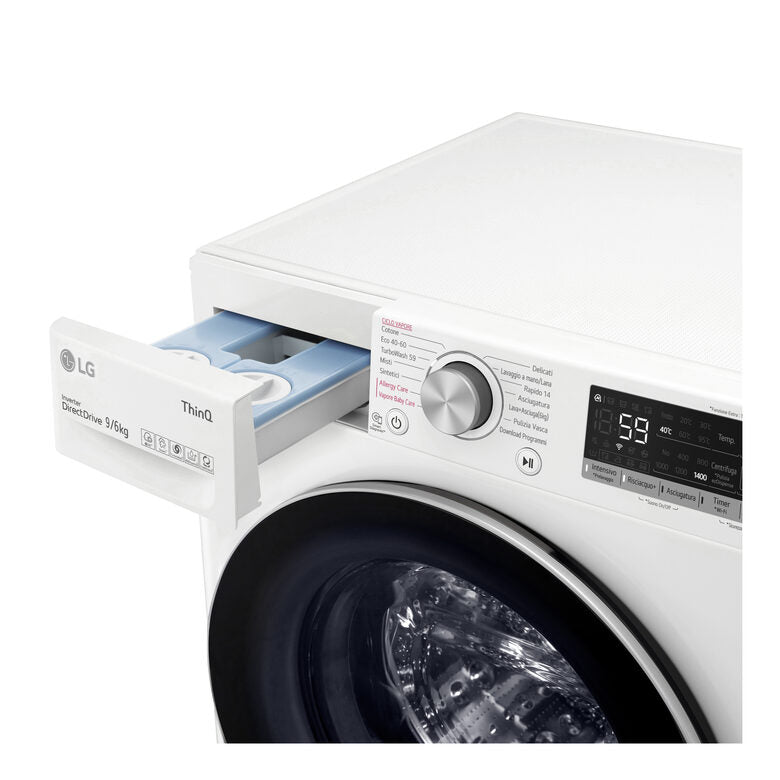 LG F4DV509H1EA Lavasciuga Intelligente AIDD 9/6kg Autodose Vapore 1400 Giri/min Carica frontale Classe E