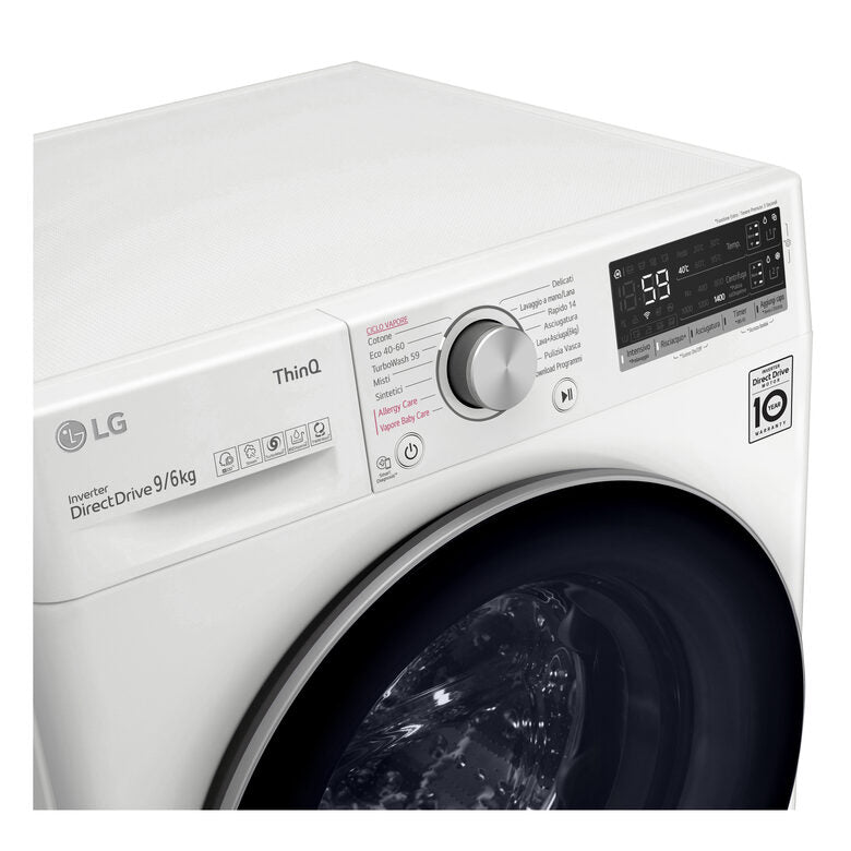 LG F4DV509H1EA Lavasciuga Intelligente AIDD 9/6kg Autodose Vapore 1400 Giri/min Carica frontale Classe E