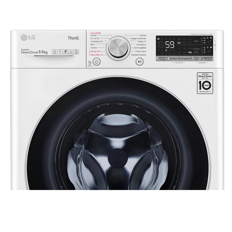 LG F4DV509H1EA Lavasciuga Intelligente AIDD 9/6kg Autodose Vapore 1400 Giri/min Carica frontale Classe E