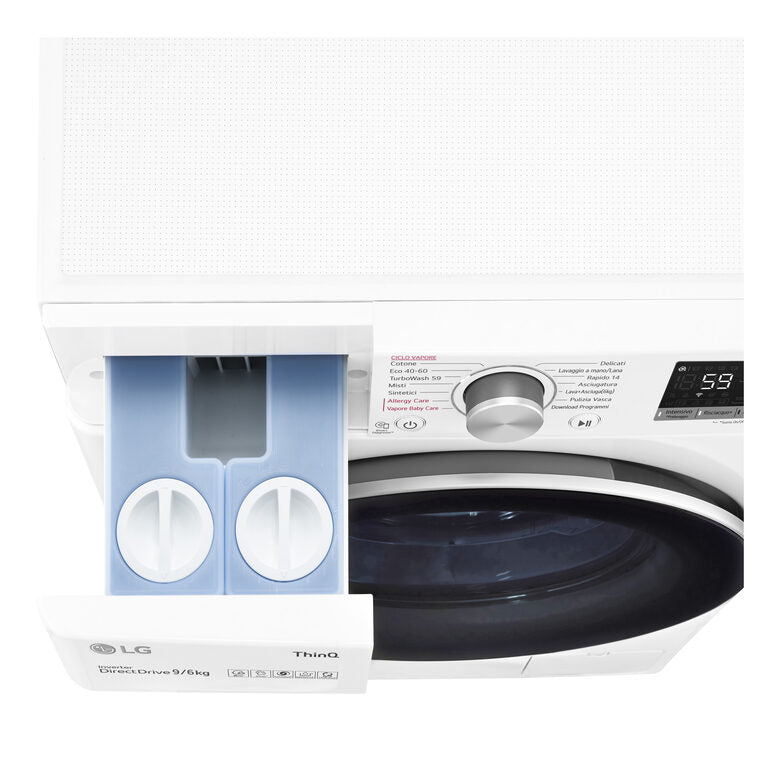 LG F4DV509H1EA Lavasciuga Intelligente AIDD 9/6kg Autodose Vapore 1400 Giri/min Carica frontale Classe E