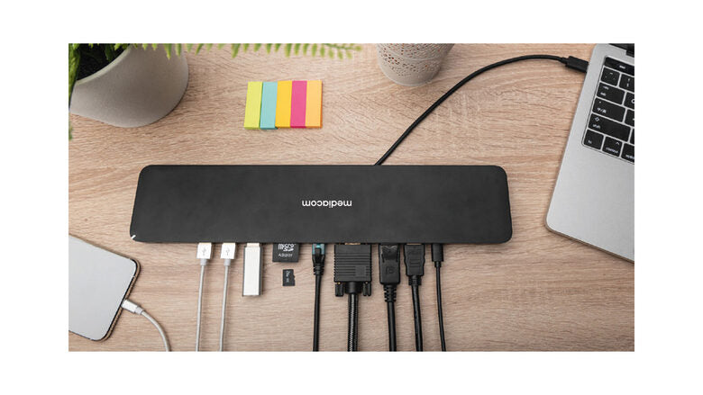 Mediacom M-DOCKTPCP replicatore di porte e docking station per notebook Cablato USB 3.2 Gen 1 (3.1 Gen 1) Type-C Nero
