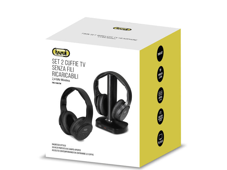 Trevi FRS 1580 TW Cuffie Con cavo e senza cavo A Padiglione TV Nero