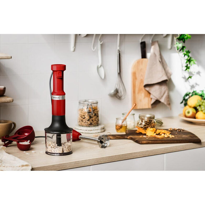 KitchenAid 5KHBV83EER Frullatore ad immersione 180 W Rosso, Acciaio inox