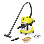 Kärcher WD 4 S V-20/5/22 Bidone Aspiratutto Nero, Acciaio inossidabile, Giallo 20 L 1000 W
