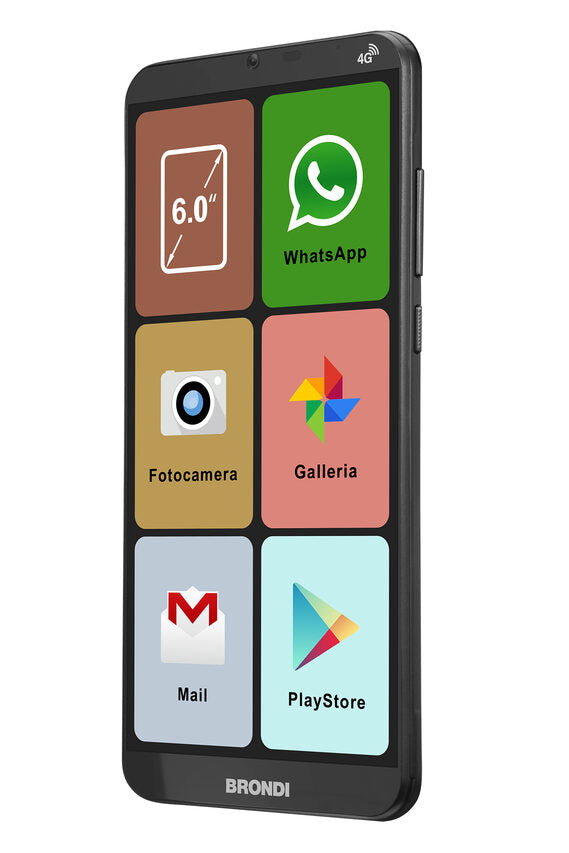 Brondi Amico Smartphone XL 15,2 cm (6") Doppia SIM Android 11 4G USB tipo-C 2 GB 16 GB 2500 mAh Nero