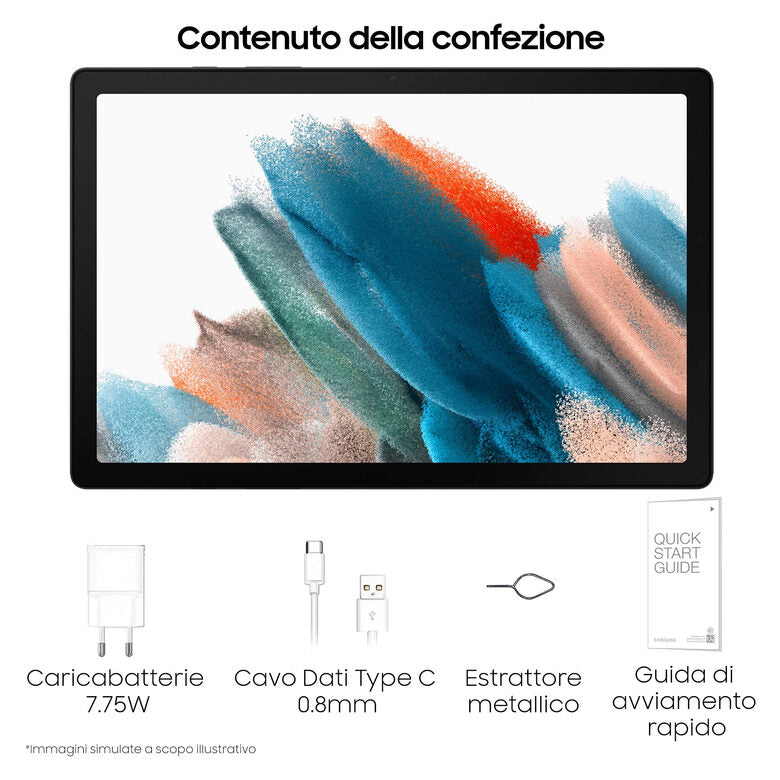 Samsung Galaxy Tab A8 10.5" LTE, Android 11, RAM 4 GB, 64 GB, Silver