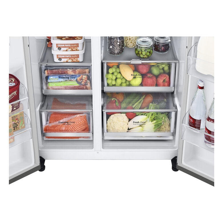 LG GSGV80PYLD Frigorifero A Libera Installazione Side-by-side , Fresh Balancer™,  Instaview, Wi-fi, Classe D, Argento