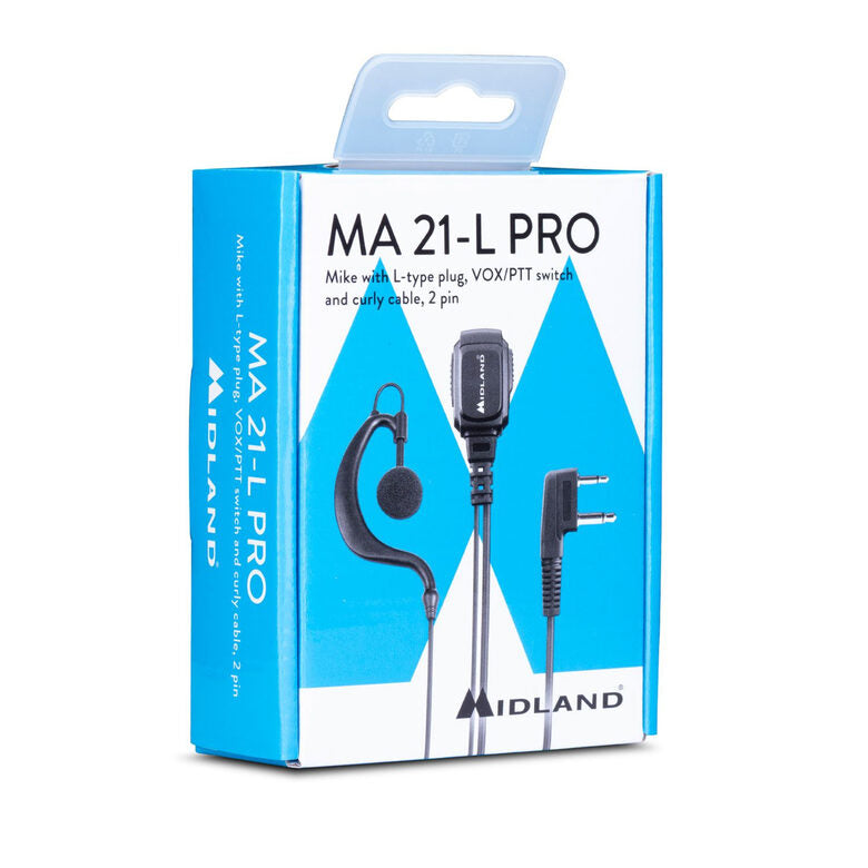 Midland MA21 L Pro Auricolare Cablato A clip Musica e Chiamate Nero
