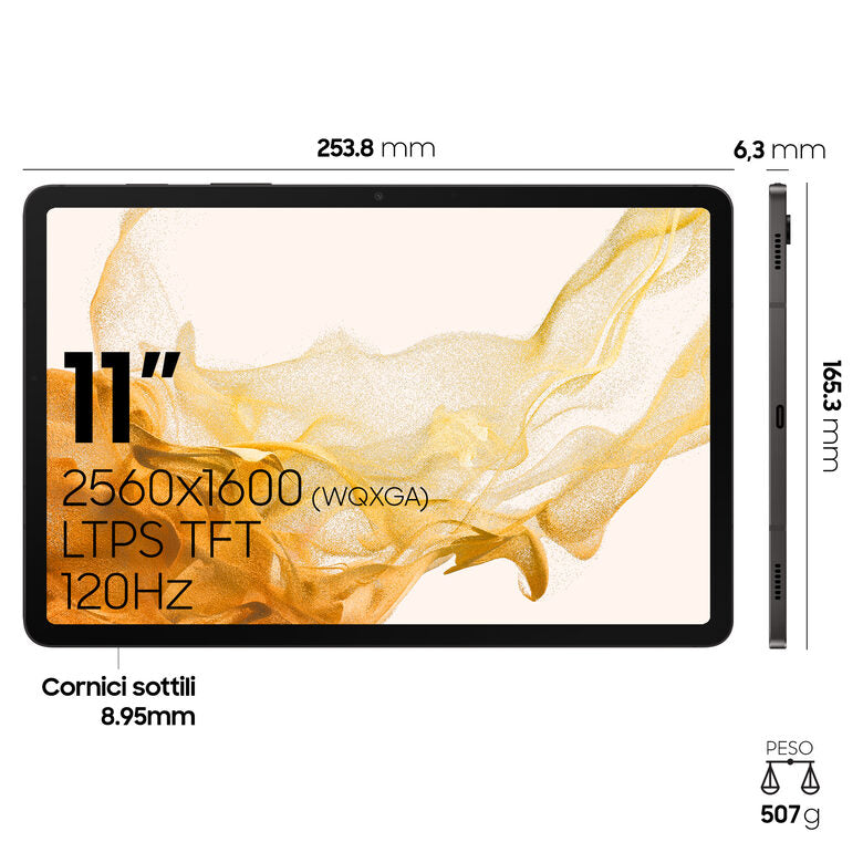 Samsung Galaxy Tab S8 Tablet Android 11 Pollici 5G RAM 8 GB 128 GB Tablet Android 12 Graphite [Versione italiana]