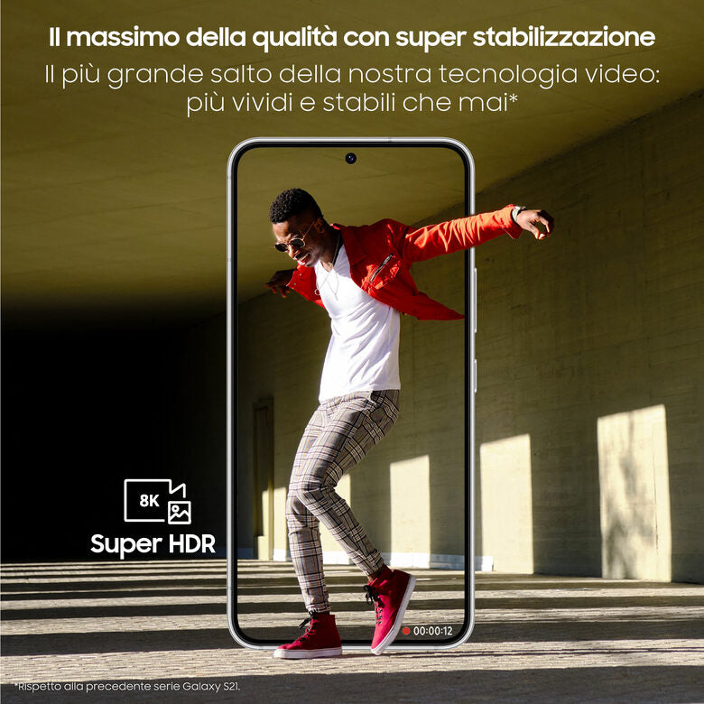 Samsung Galaxy S22 5G Display 6.1'' Dynamic AMOLED 2X, 4 fotocamere, RAM 8 GB, 128 GB, 3.700mAh, Phantom White